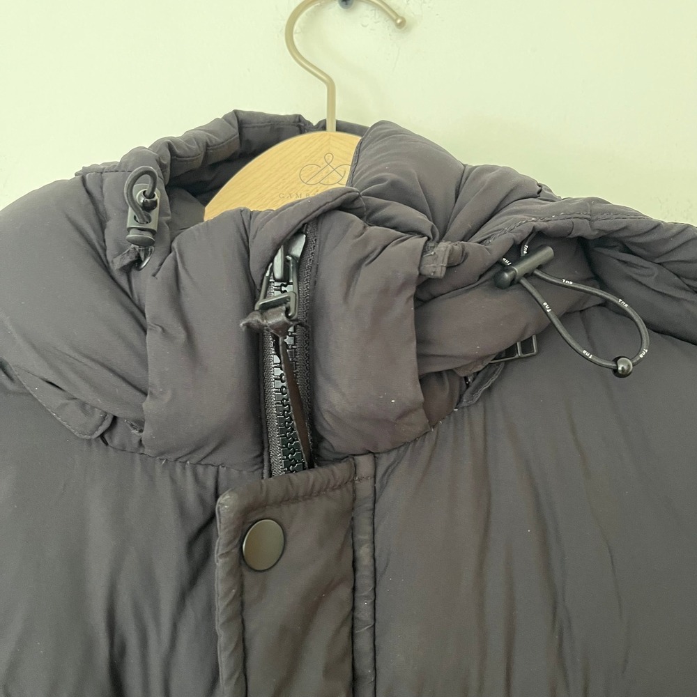 Tna Aritzia The Super Puff Black Goose Down Puffer Jacket Hooded XS Matte - Picture 4 of 10